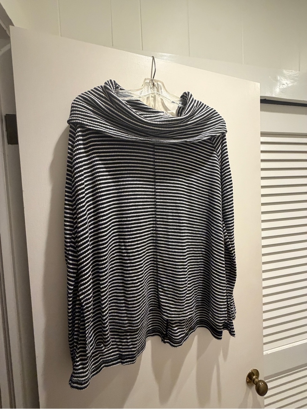 Jack by BB Dakota Black & White Striped Cowl Neck Sweater